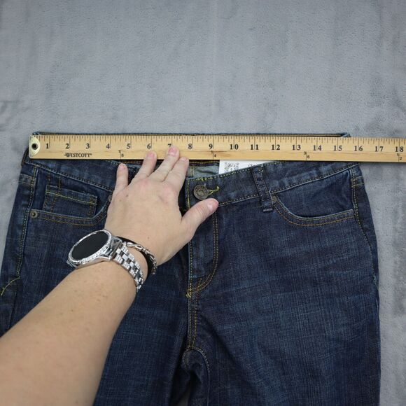 X2 Pants Womens 8L Blue Bootcut Low Rise Button Zip Raw Wash Quality Denim Jeans - Picture 3 of 16